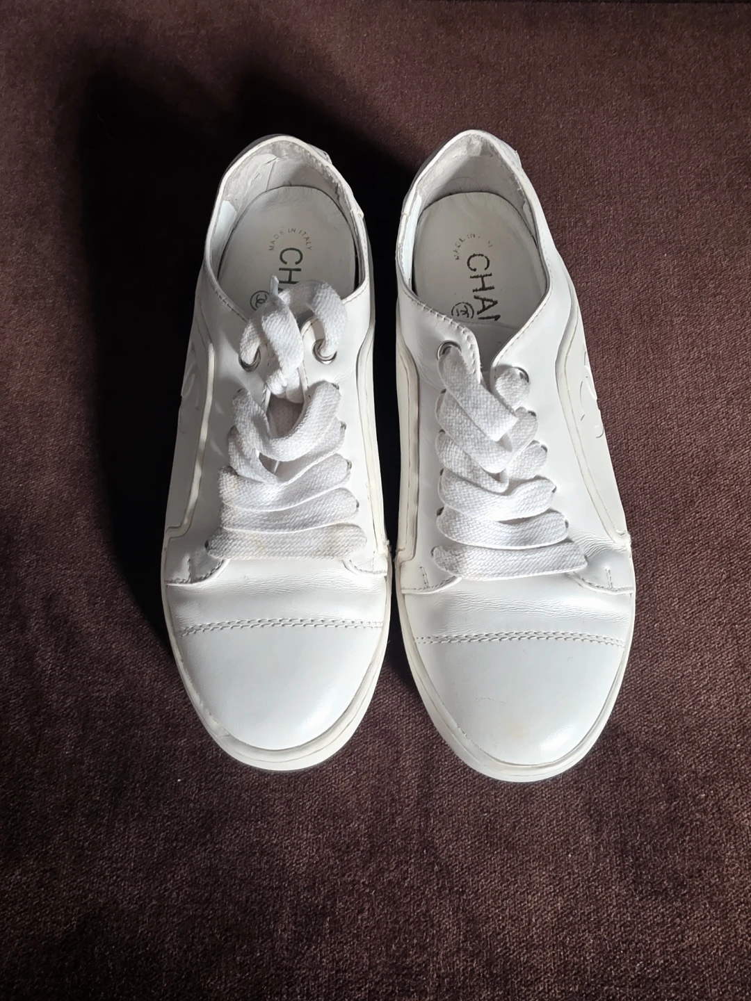 Chanel White Leather CC Logo Sneakers - photo 4