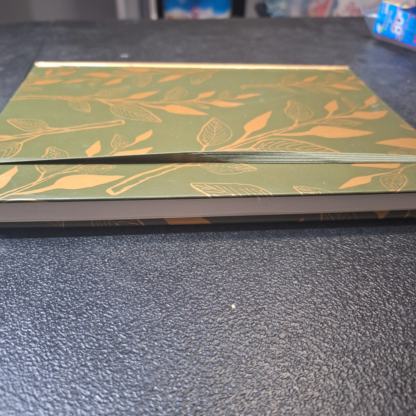 Green Leafy Pattern Notebook with Elastic Closure - photo 3