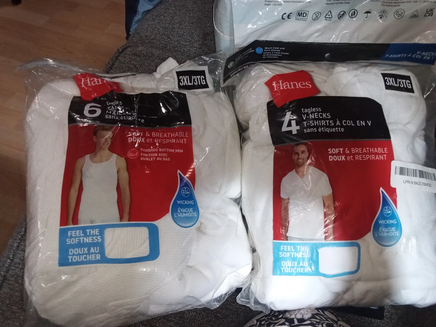 Hanes 6-Pack Tank Tops & 4-Pack V-Necks (3XL)