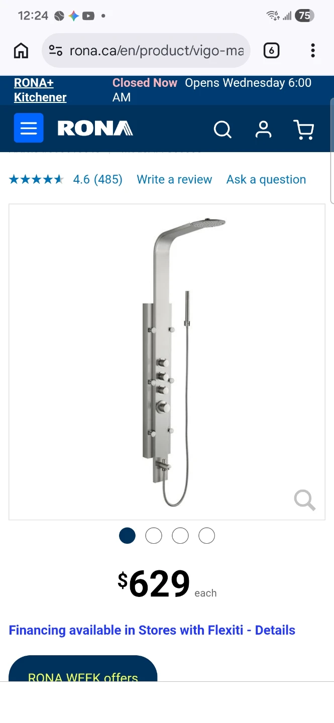 VIGO Mateo 60-in H x 7-in W Shower Panel System