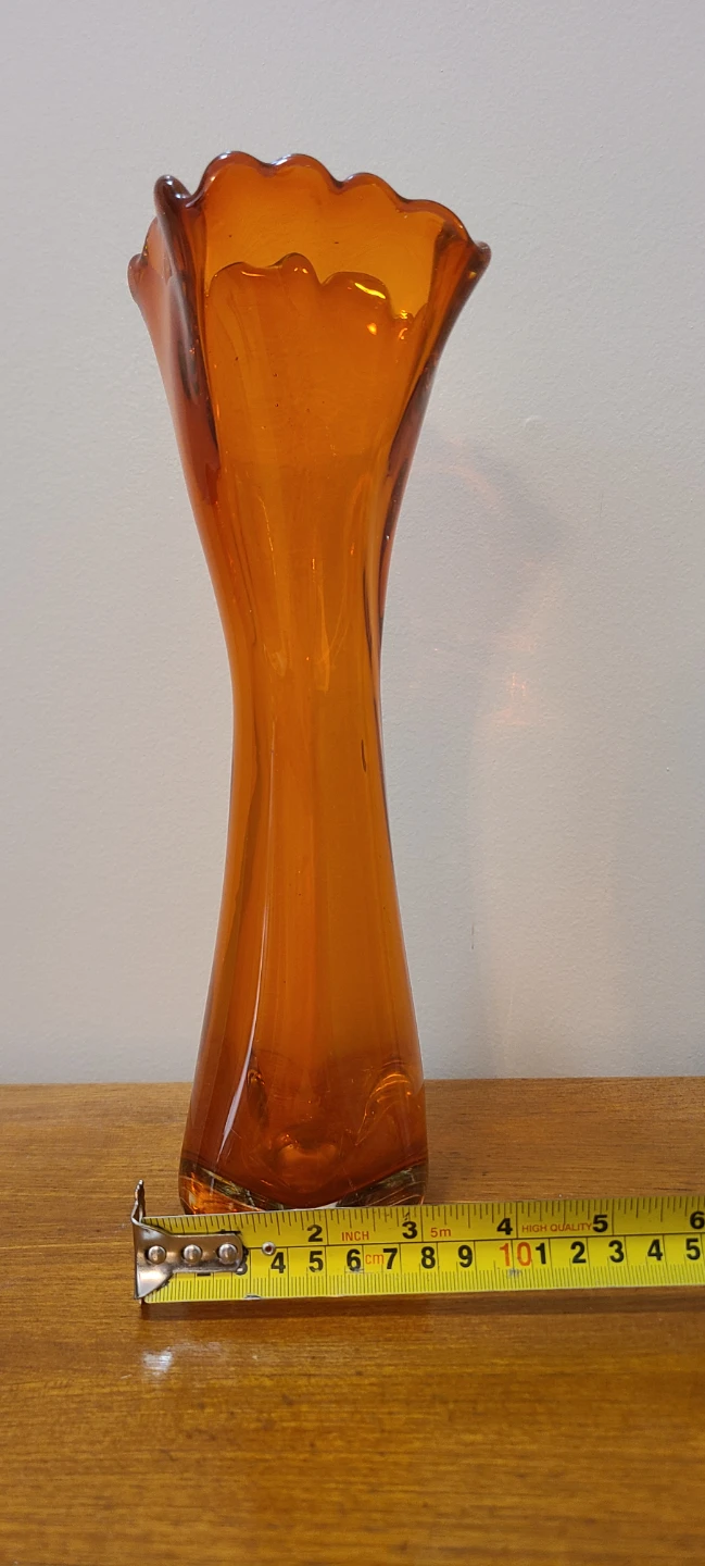 Vintage Orange Glass Vase