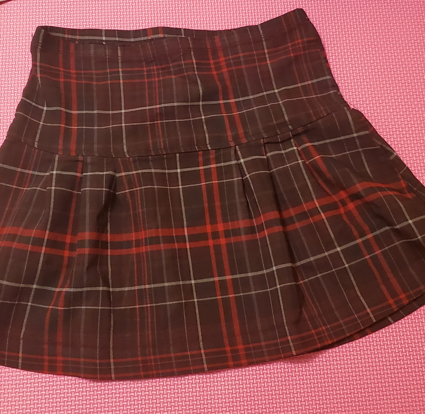 Plaid Pleated Mini Skirt
