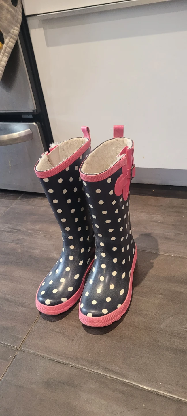 Kids' Polka Dot Rain Boots Size 3 - photo 2