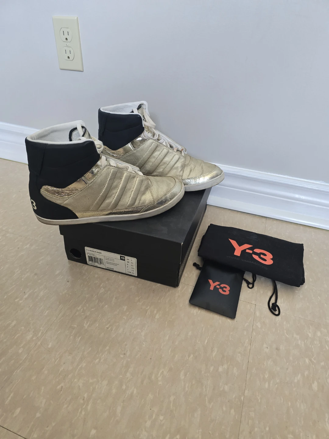 Y-3 High Top Sneakers Gold - photo 3