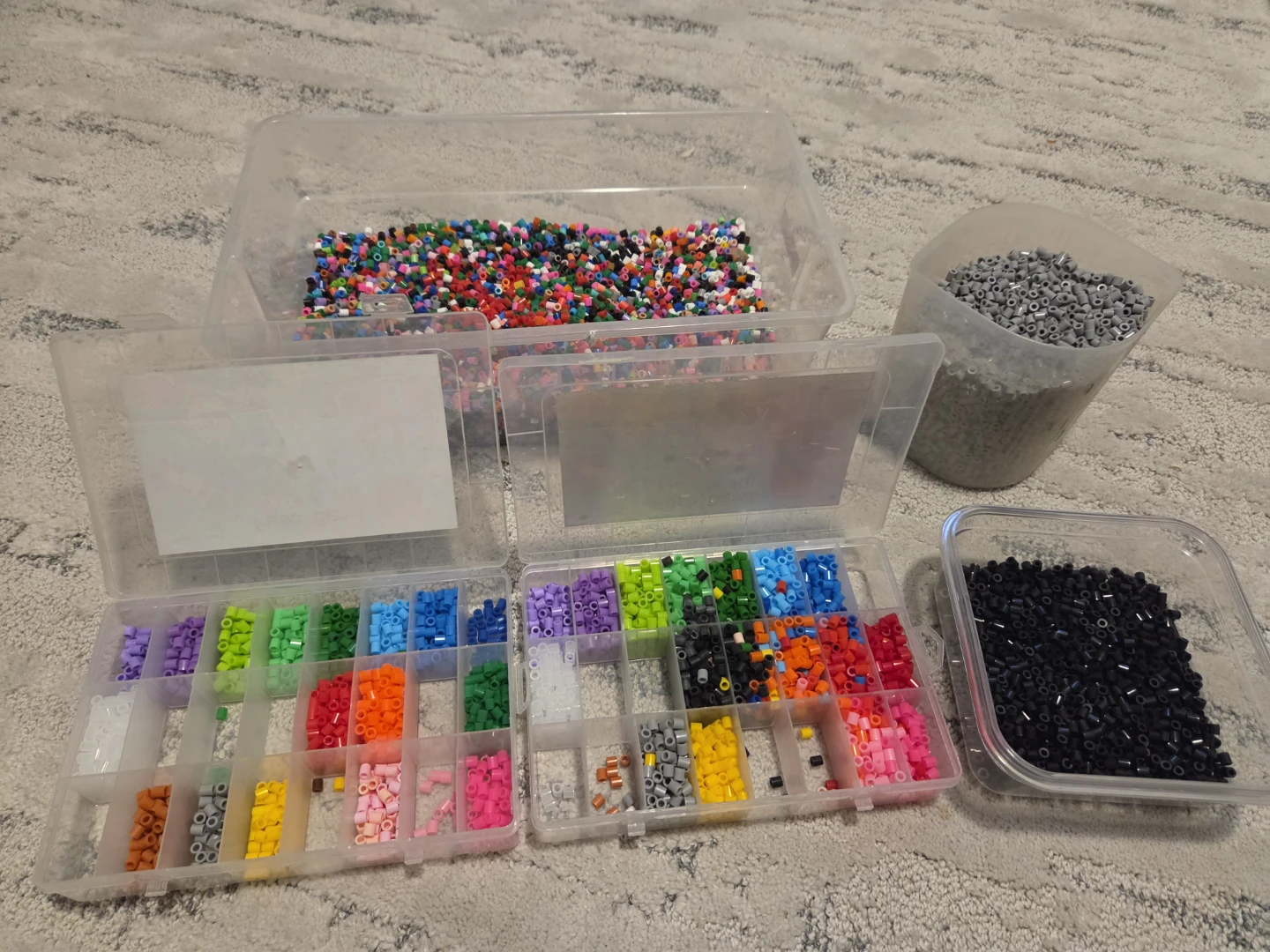 Lot of perler/fuse beads with patterns