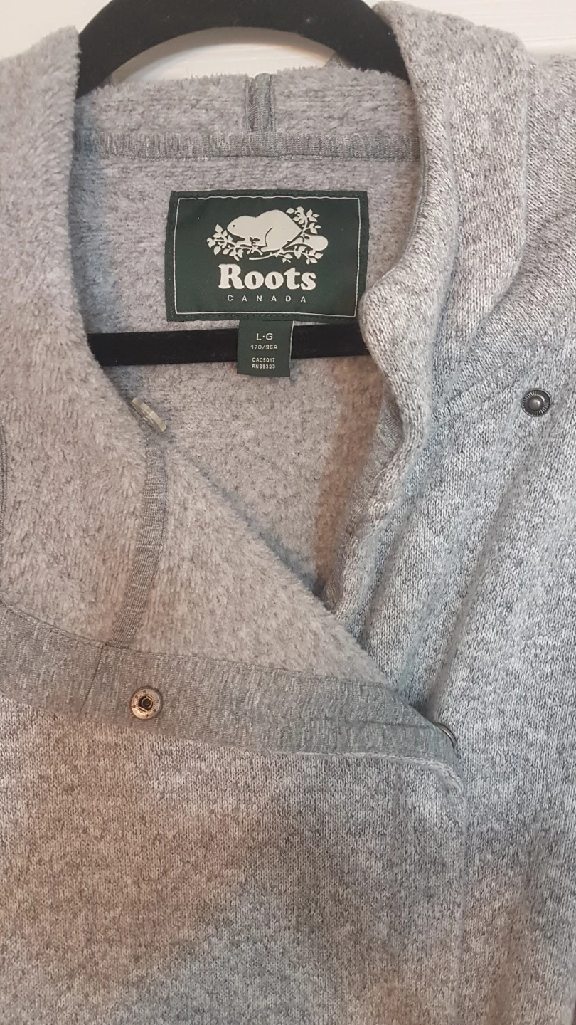 Roots Canada Grey Hooded Wrap Jacket L/G - photo 5