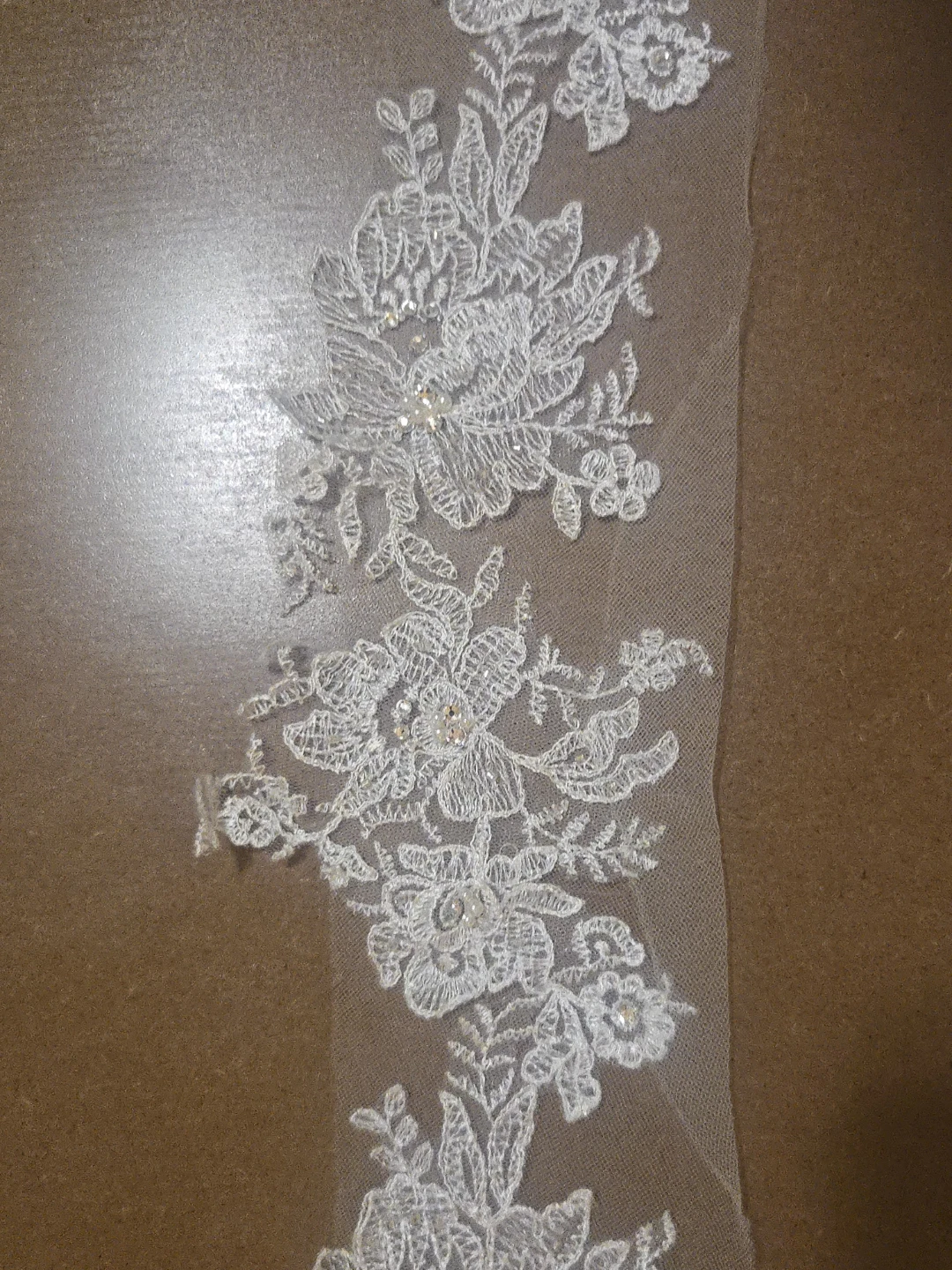 Ivory  Lace Trim with Beads and Sequins