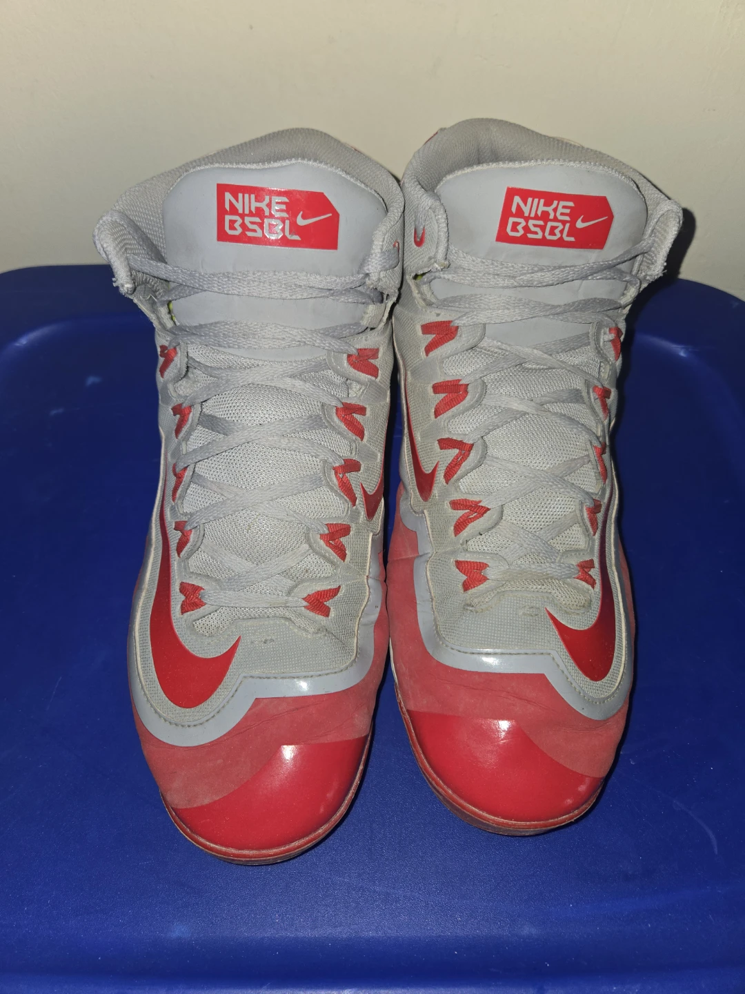 Nike BSBL Red/Grey Baseball Cleats - US 13