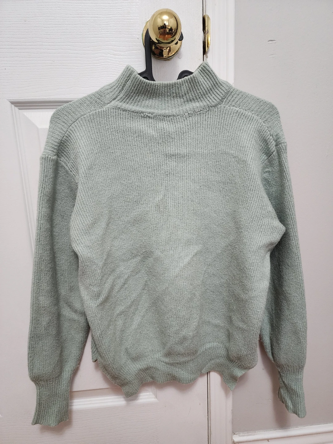 Pastel Mint Green Mock Neck Sweater - Size [M] - photo 2