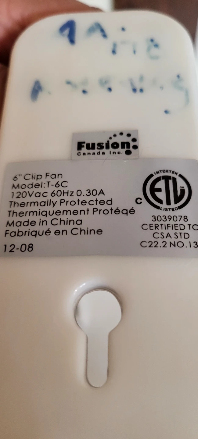 Fusion Canada Inc. 6" Clip Fan Model: T-6C - photo 2