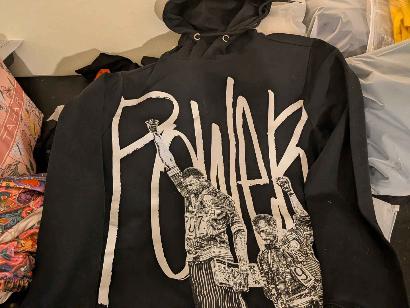 Black "Power" Graphic Hoodie - photo 2