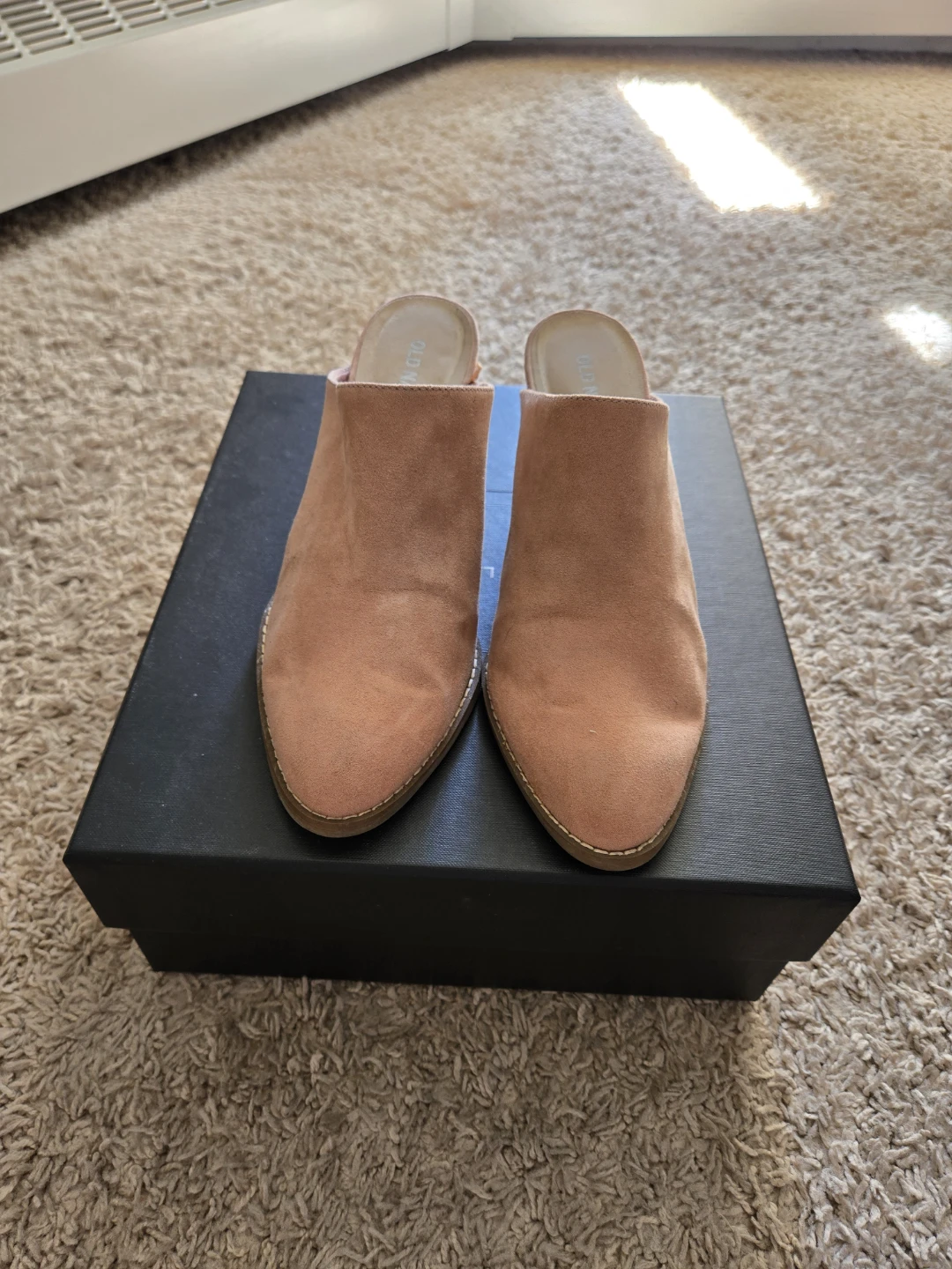 Old Navy Pink Suede Block Heel Mule Shoes - photo 2