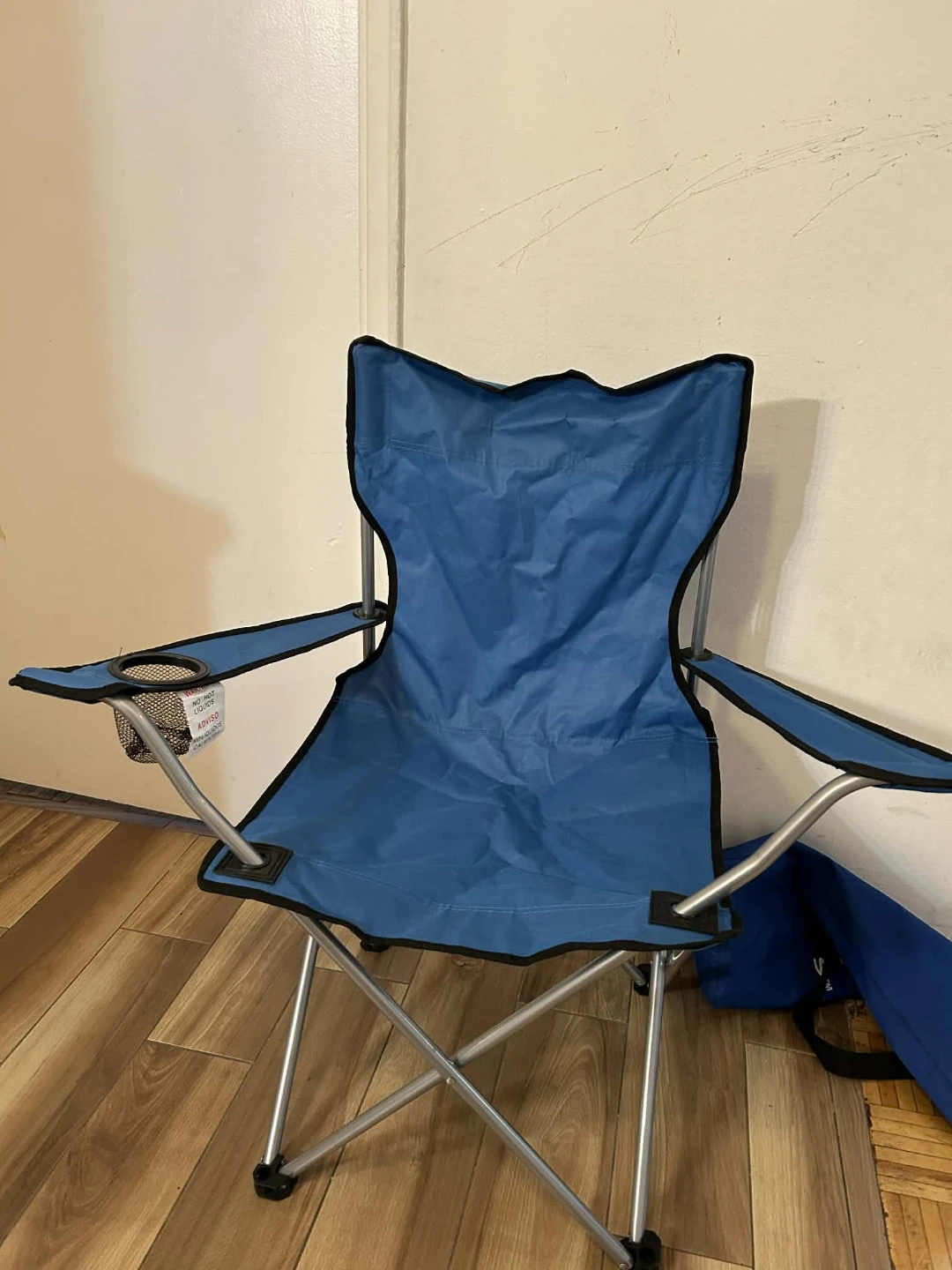 Blue Folding Camping Chair with Cup Holder - photo 4