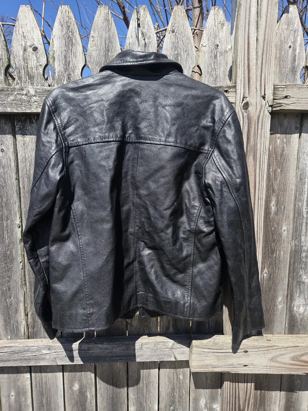 Old Navy Black Genuine Leather Jacket - XS - photo 2