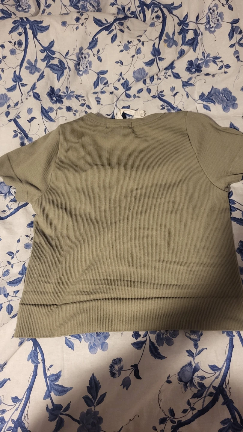 Streetwear Society Ribbed Cropped T-Shirt - Olive Green - photo 2