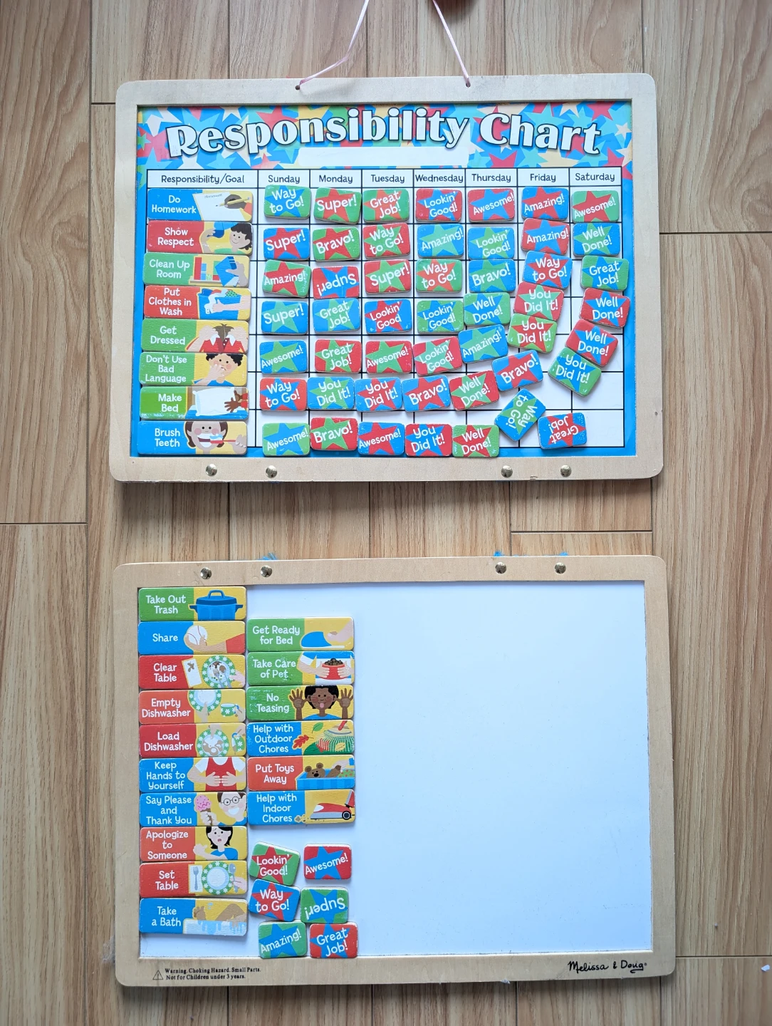 Melissa & Doug Responsibility Chart Used