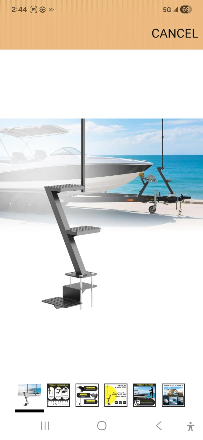 Heavy Duty Boat Trailer Steps with Safety Handle