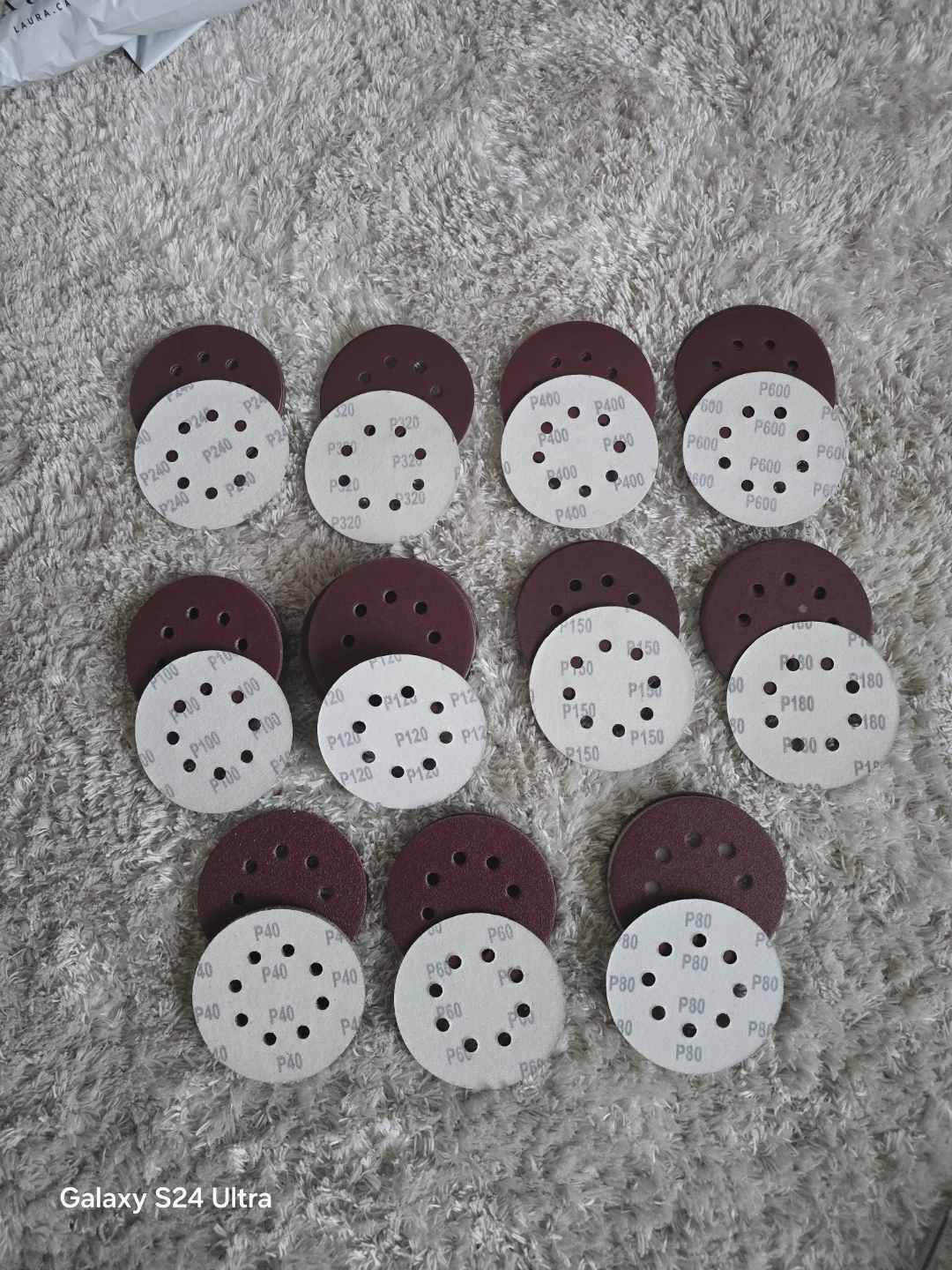 110PCS Sanding Discs 125mm 8 Holes Grit 40-600