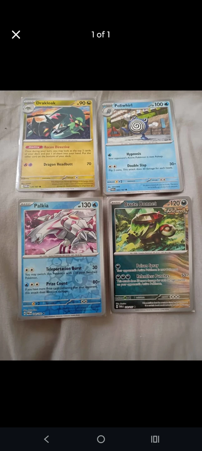 Pokemon Cards - Drakloak, Poliwhirl, Palkia, Brute Bonnet