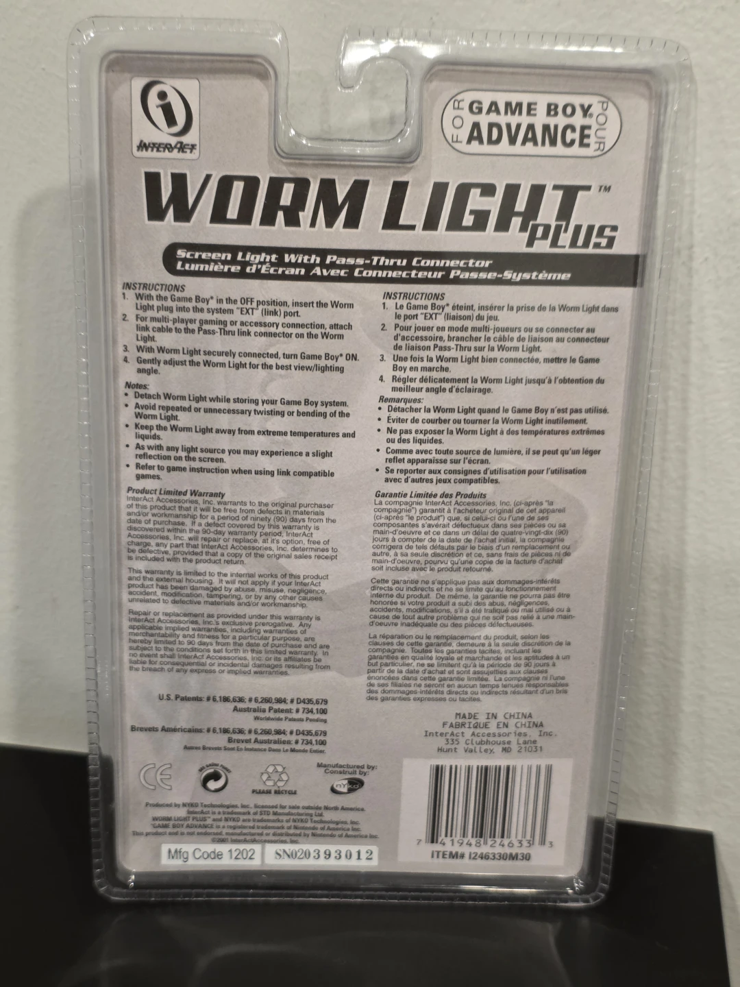 Gameboy Advance Worm light Plus BRAND NEW SEALED RARE! - photo 2