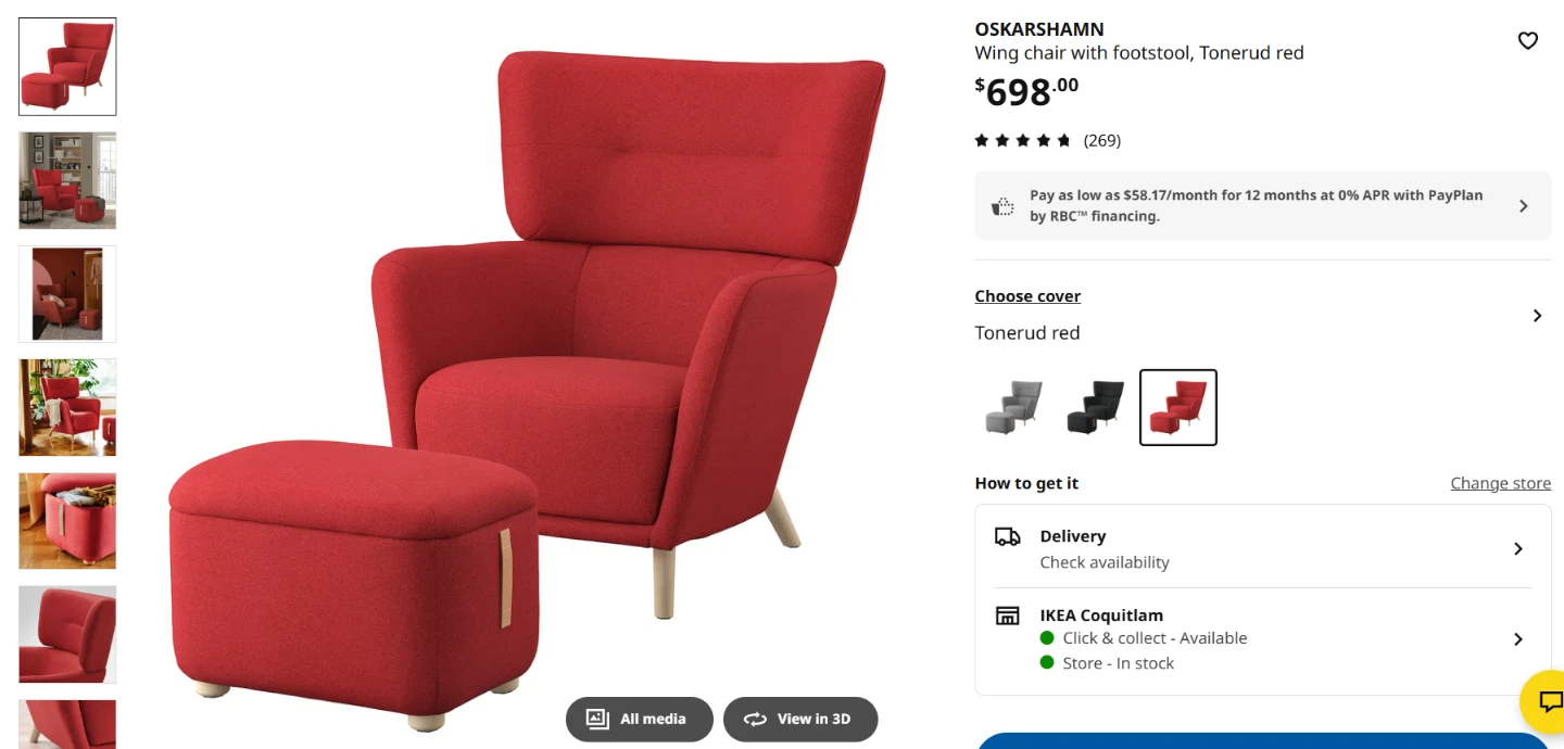 IKEA Oskarshamn Armchair and Ottoman - photo 5