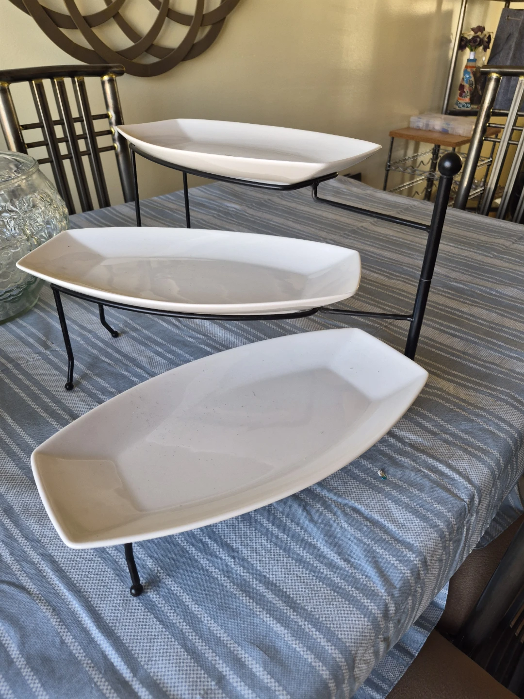 3-Tier White Serving Tray Stand - photo 4