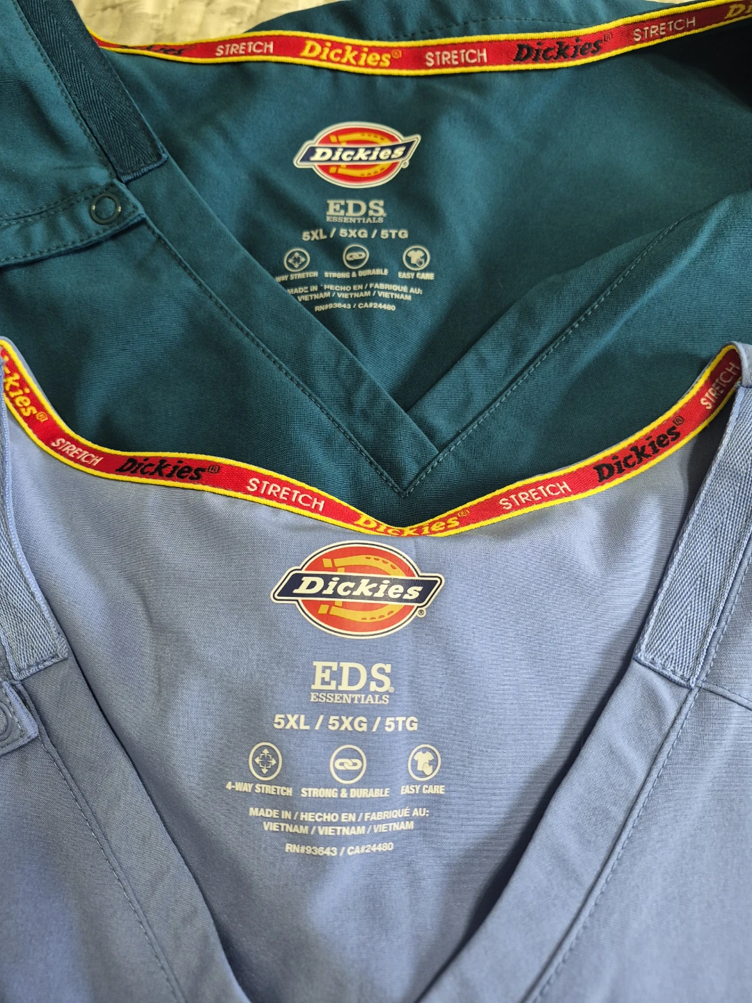 2 Dickies size 5X Nursing Medical Scrub Tops with Front Pockets