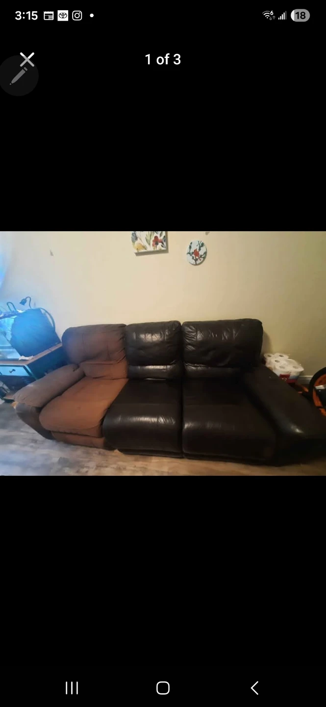 Leather Reclining Sofa