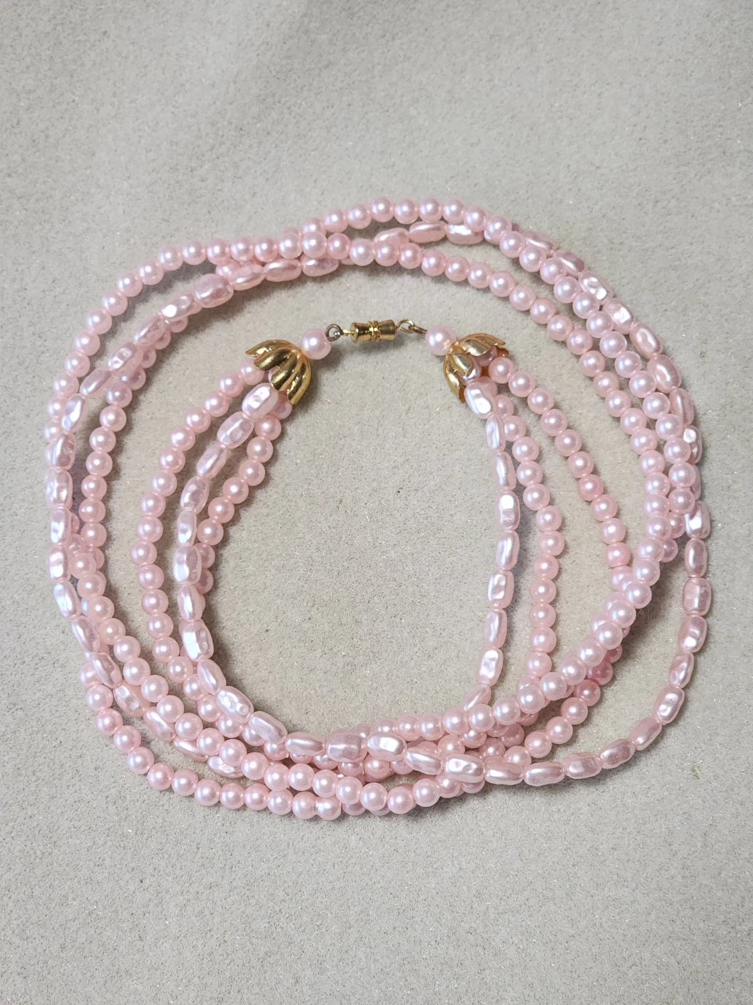 Pink Multi-Strand Faux Pearl Necklace - photo 2