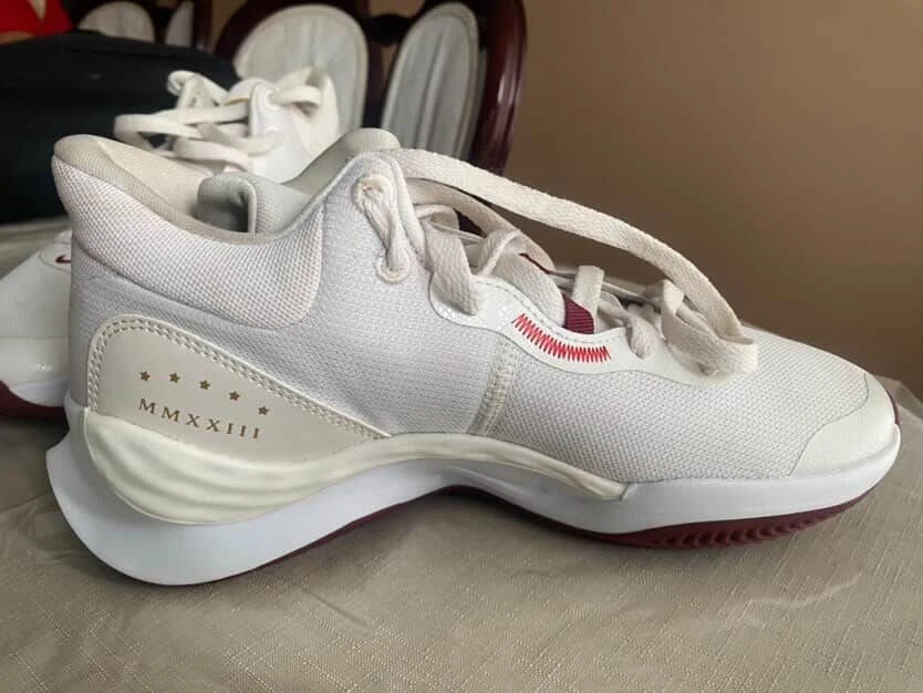 Nike Renew Elevate 3 Basketball Shoes - White/Burgundy - Size 7 - photo 2