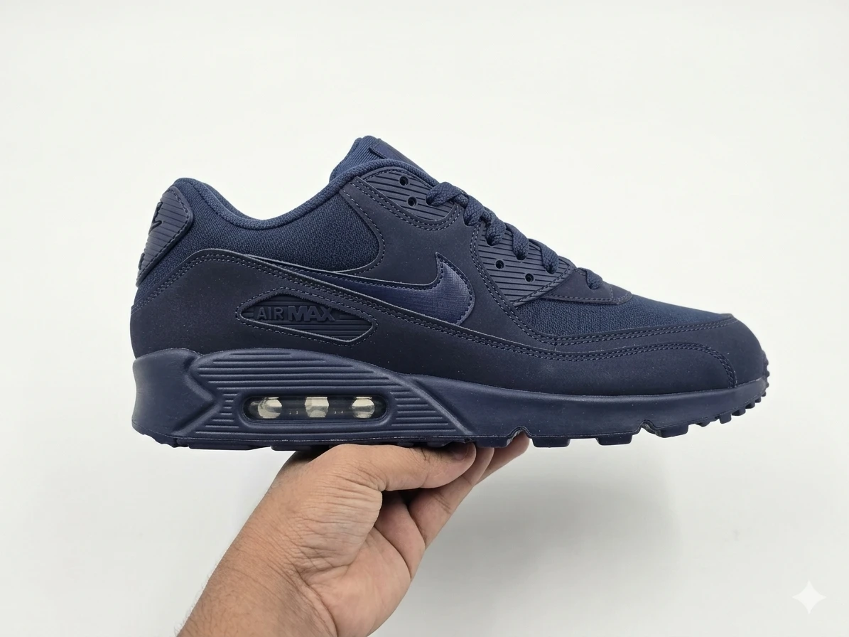 Nike Air Max 90 Navy Blue Men's Sneakers - photo 3