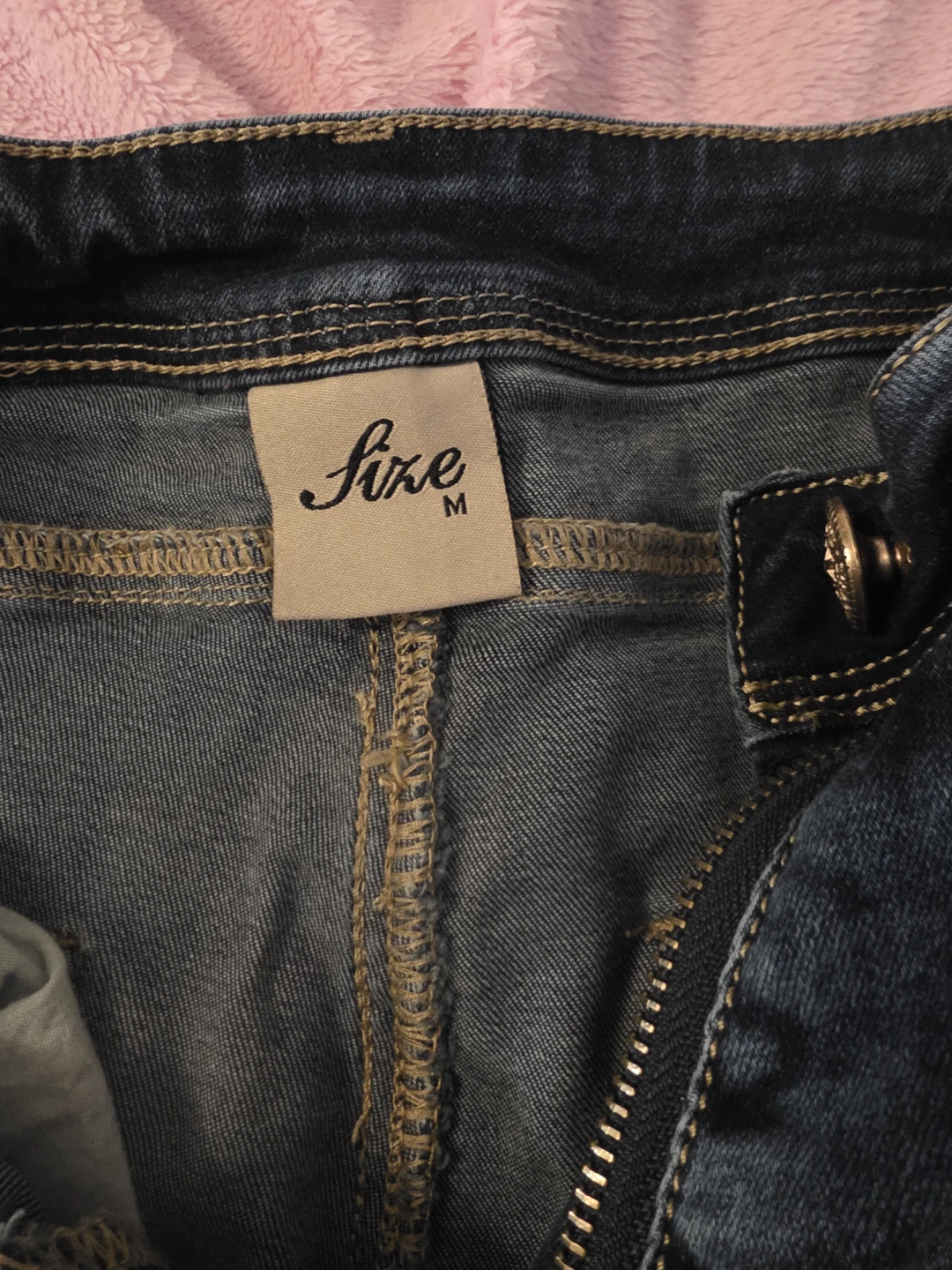 Blue Denim Jeans with Patches - Size M - photo 2