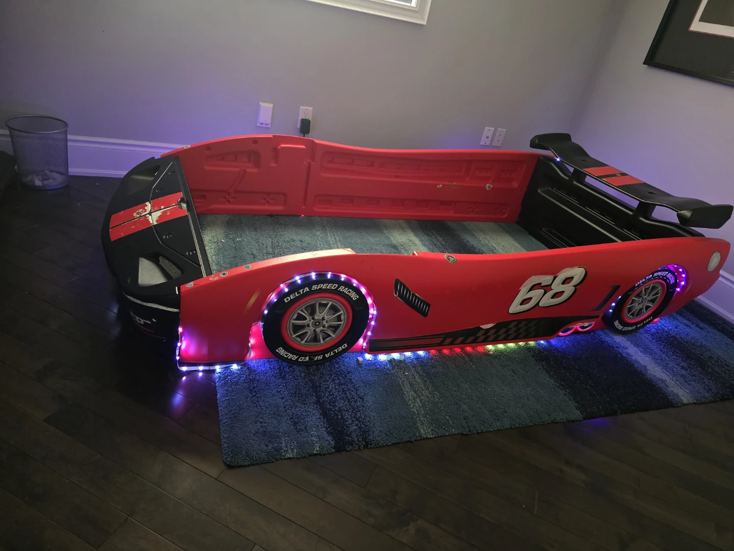 Red Race Car Kids Bed with mattress