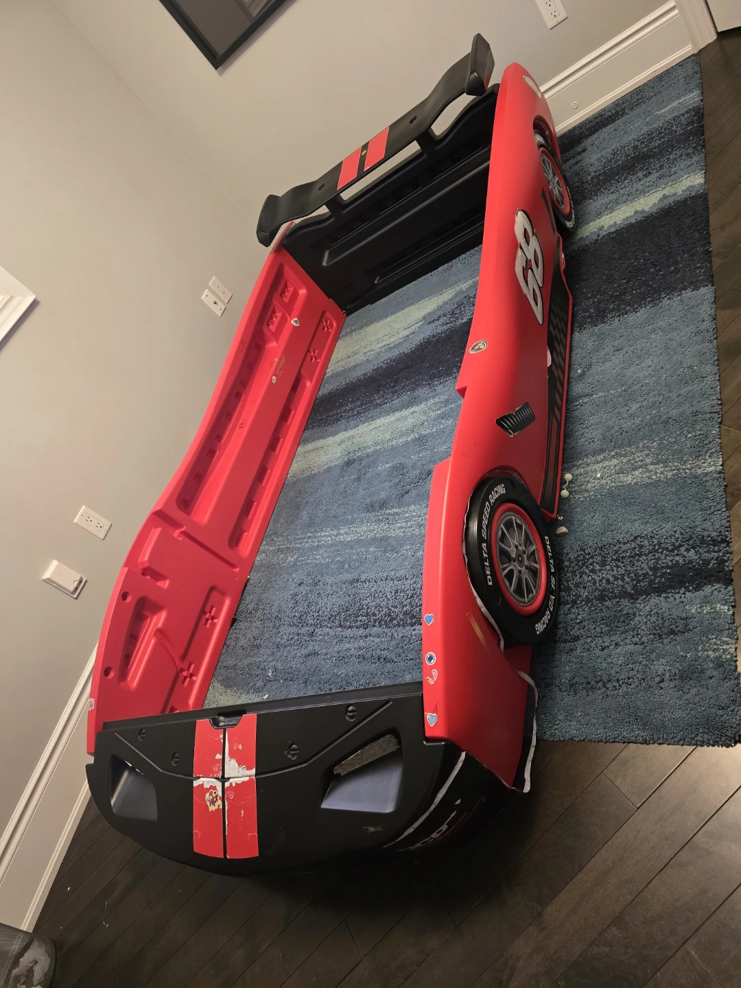 Red Race Car Kids Bed with mattress - photo 3