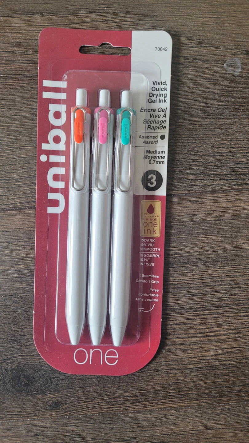 Uni-ball ONE Gel Pens - Assorted - Medium Point (3 Pens)