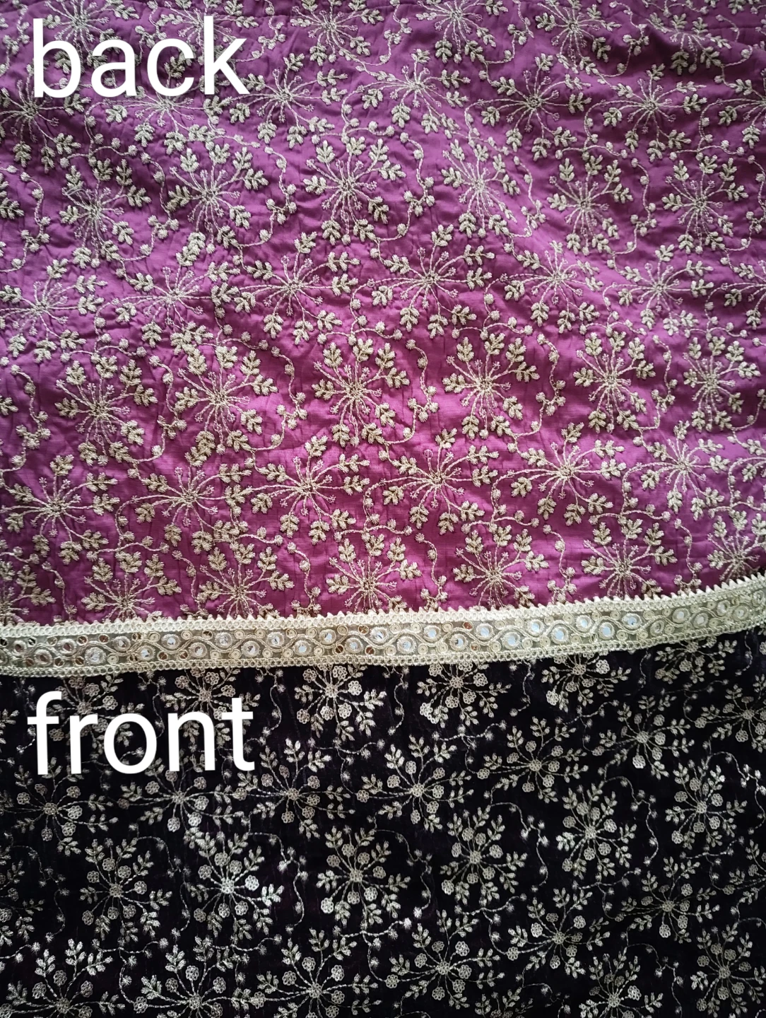 Embroidered Velvet Shawl 97" x 37" - photo 4