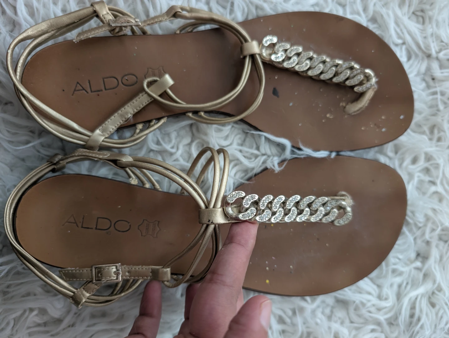 ALDO Gold Chain Detail Strappy Sandals