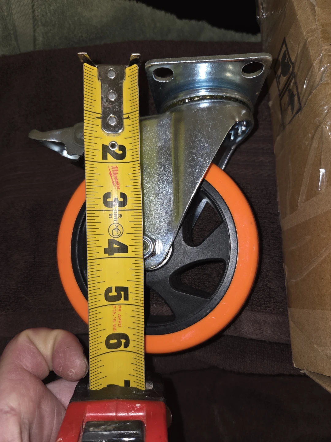 Set of 4 Orange Caster Wheels with Swivel and Foot Locks - photo 3