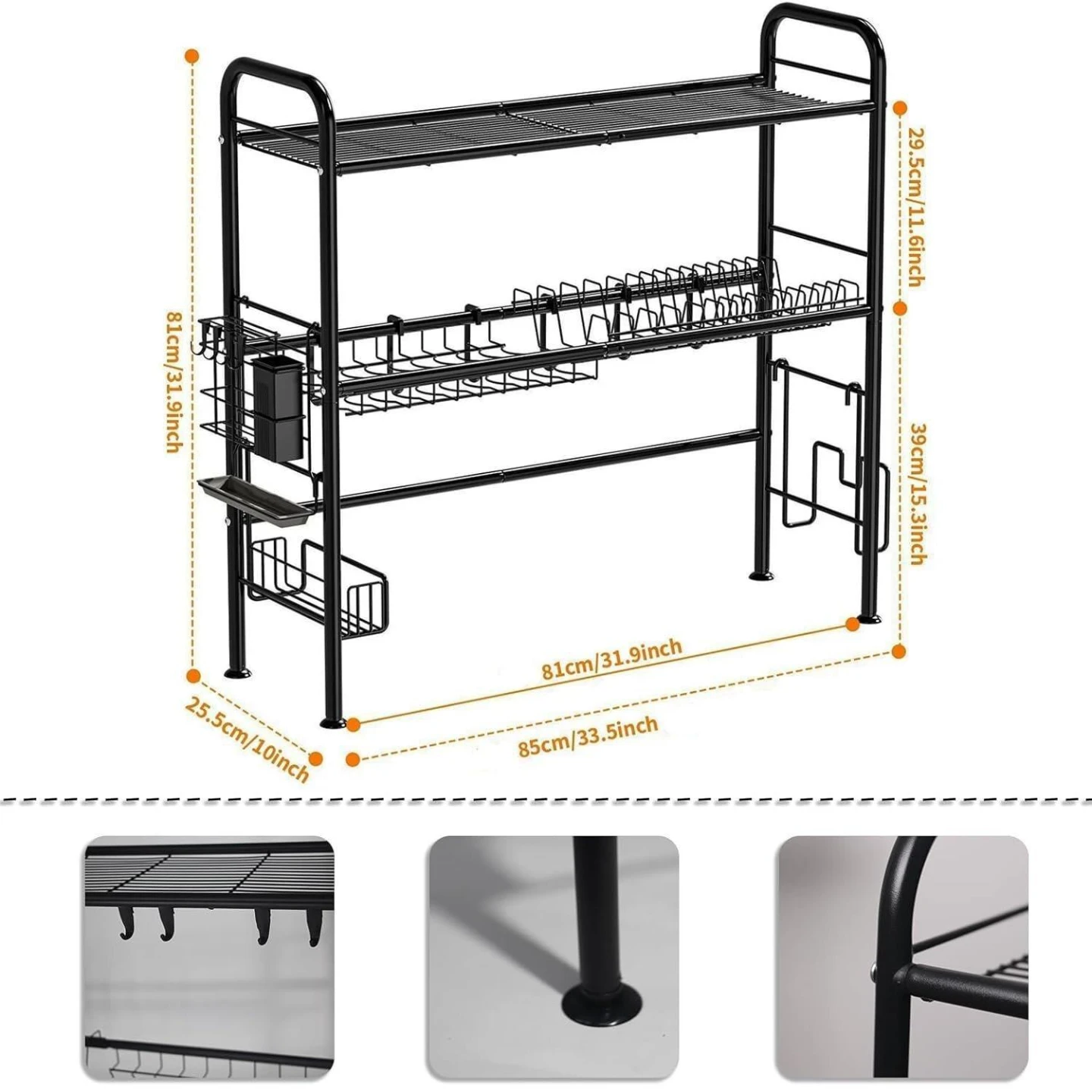 Over-the-Sink Dish Drying Rack Shelf