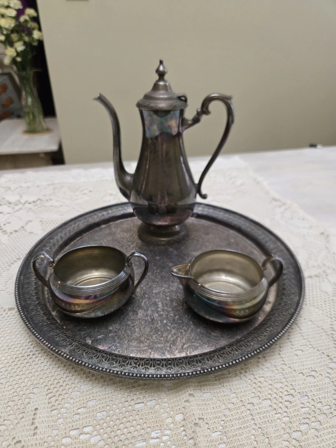 WM A. Rogers Silver Plated Set with Tray