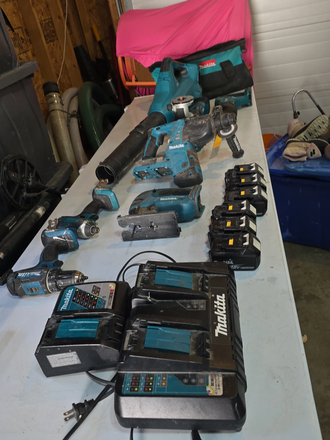 Makita Cordless Power Tool Set with Batteries and Chargers