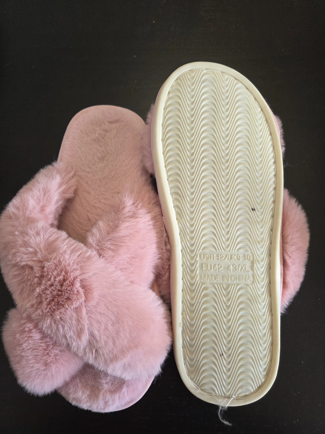 Pink Fuzzy Slippers - Size 10-11 (US) - photo 2
