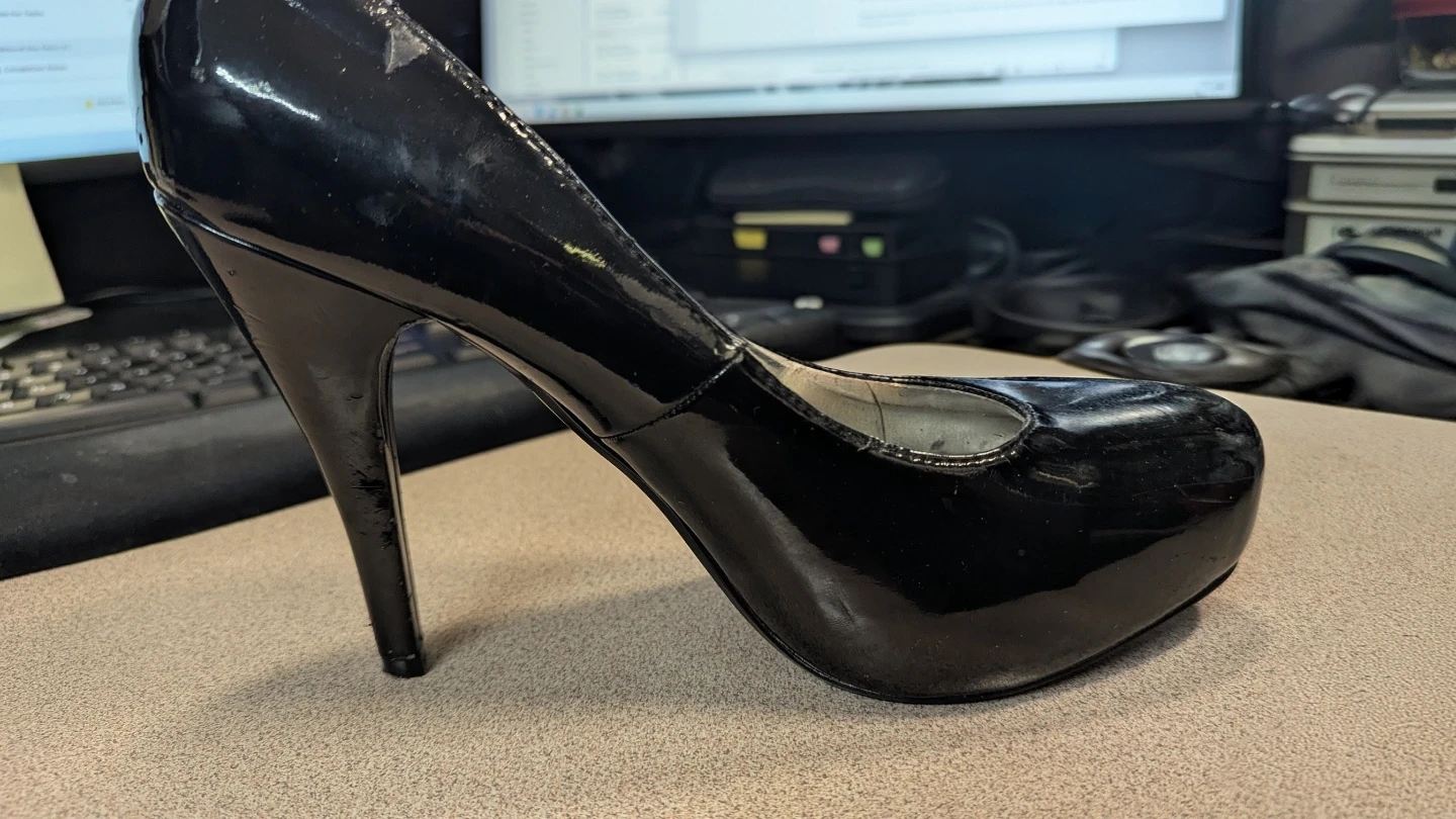 Black Patent Stiletto Heels by Guess