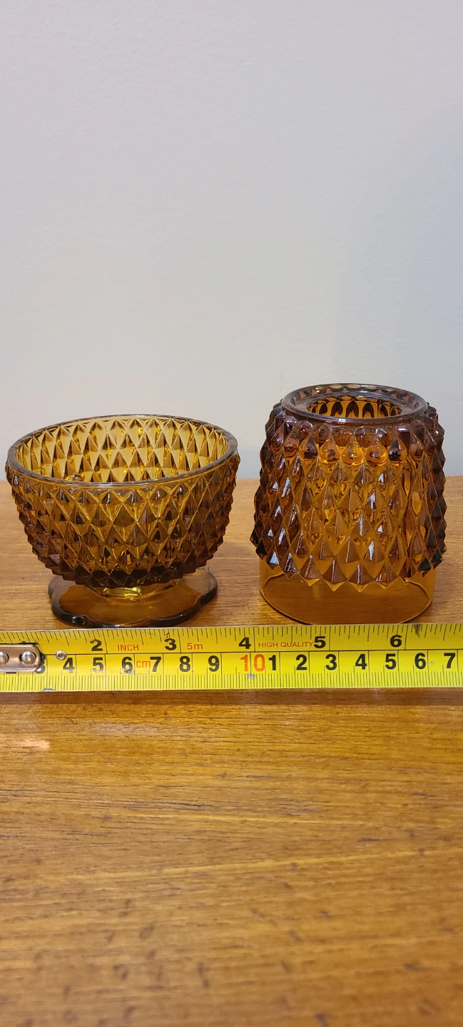 Vintage Amber Glass Votive Candle Holder - photo 2