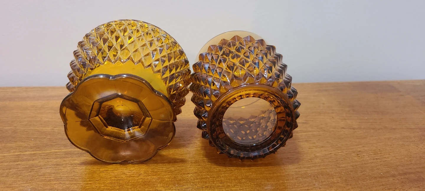 Vintage Amber Glass Votive Candle Holder - photo 3