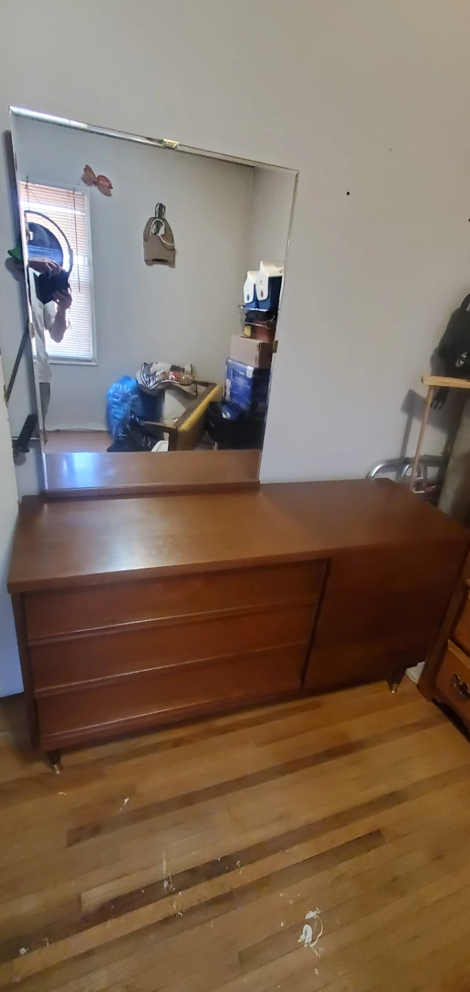 Wooden Dresser with Mirror