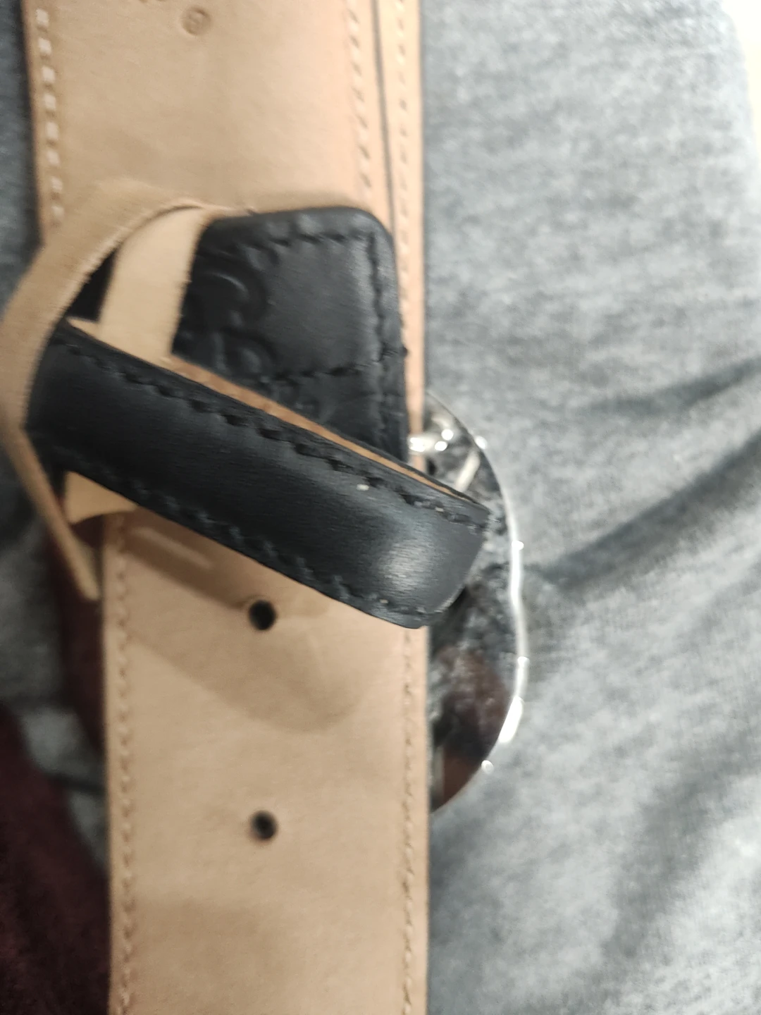 Gucci Black Leather Belt with GG Buckle - Size 80/32 - photo 5