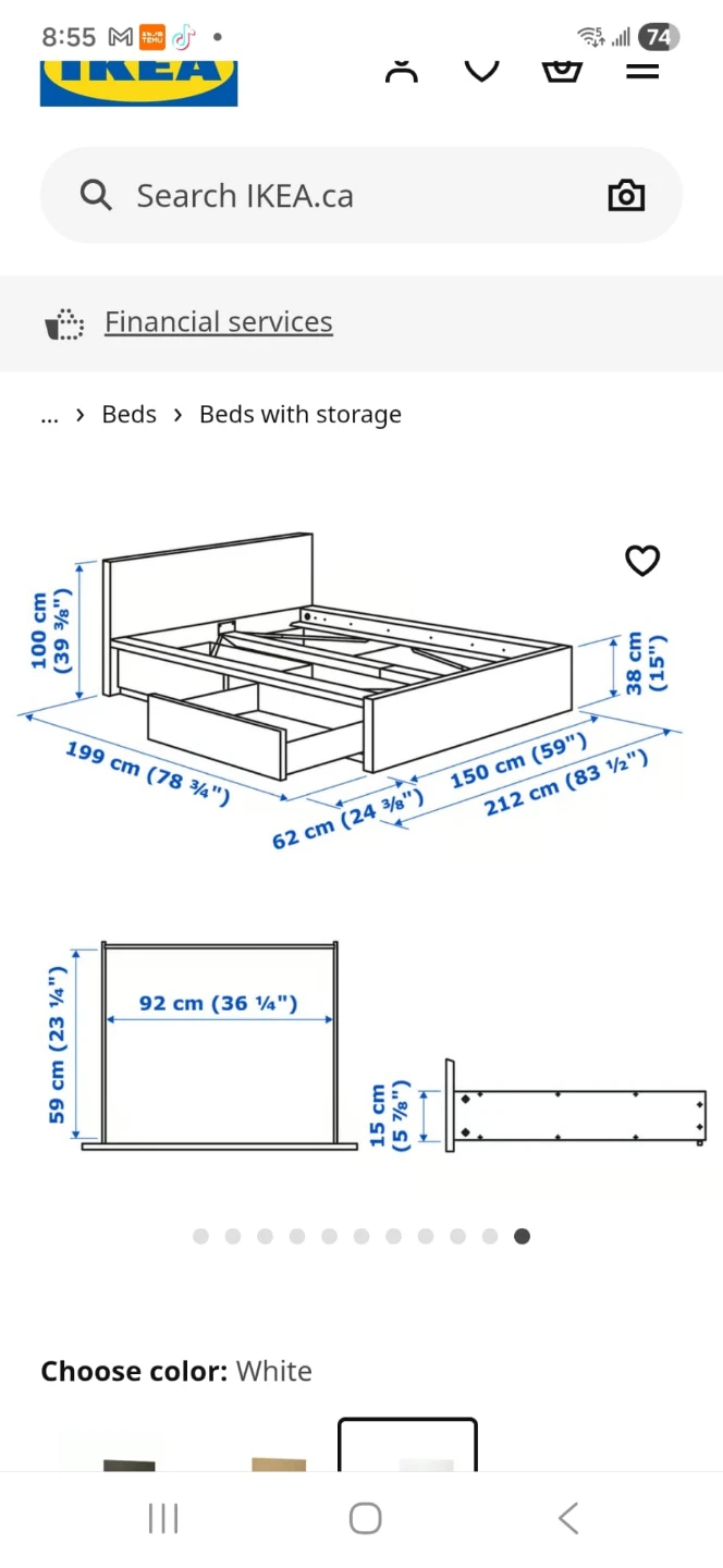 IKEA Single Bed Frame with Mattress