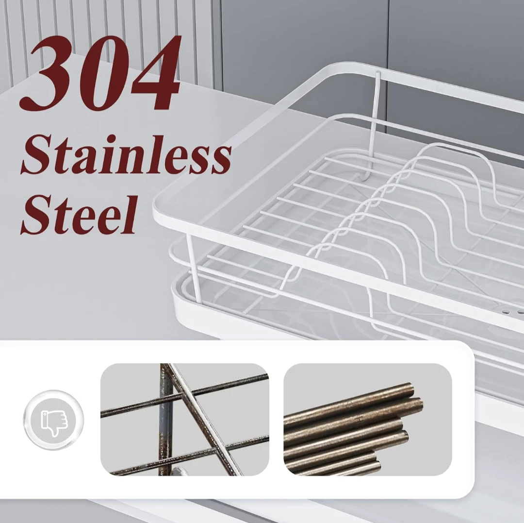 White 304 Stainless Steel Dish Drying Rack - photo 5