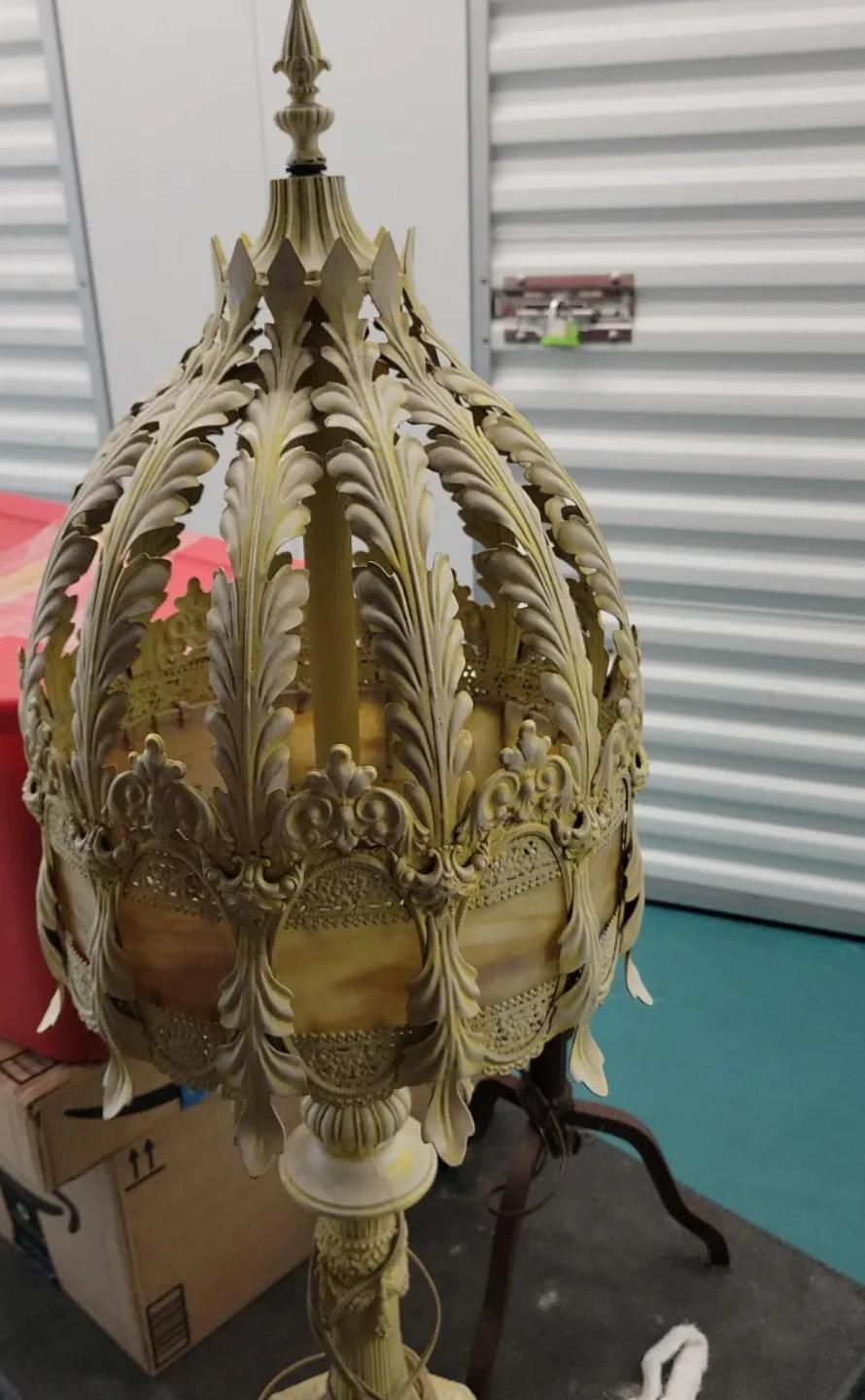 Vintage Ornate Table Lamp - Gold Toned